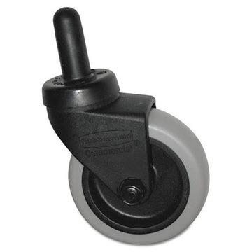Rubbermaid® Commercial Replacement Swivel Bayonet Casters, 3" Wheel, Thermoplastic Rubber, Black freeshipping - TVN Wholesale
